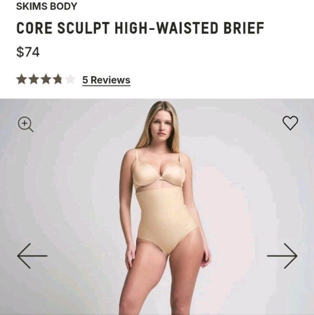 $74 Skims Body Core Sculpting High Waist Brief Medium - Picture 7 of 7